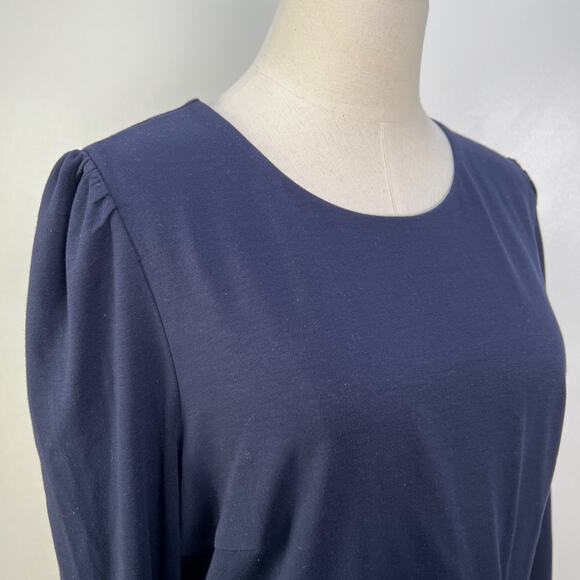 Boden Maggie Navy Blue Ponte Knit Ruched Waist Dress J0817 - Picture 2 of 10